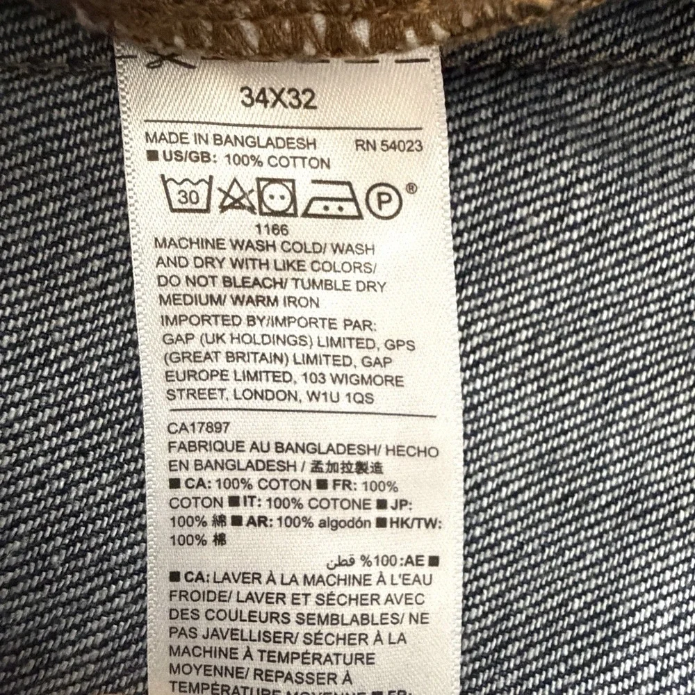 Gap Mens Straight Leg Jeans 34x32 Dark Blue Denim Classic Fit Casual 100% Cotton